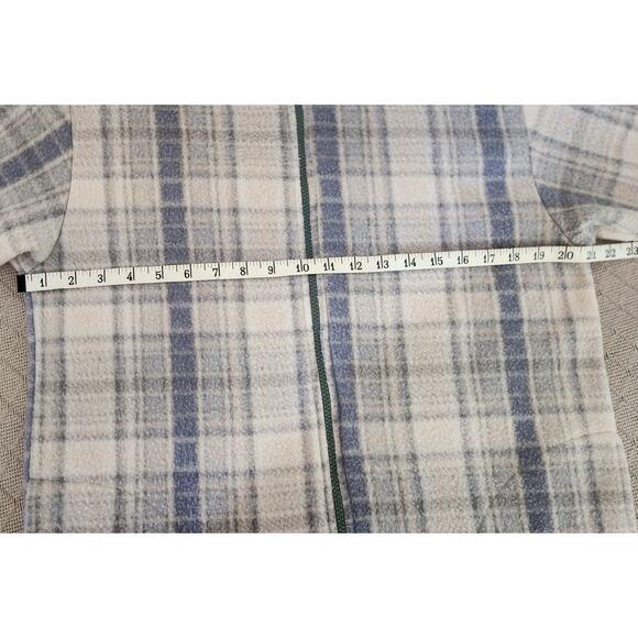Premier International VTG Blue, Gray and Cream Plaid Fleece Jacket Womens Medium - Picture 4 of 9